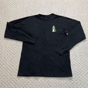 Vans Off the Wall Shirt Mens Small Black Lit Since 66 Lava Lamp Logo Long Sleeve
